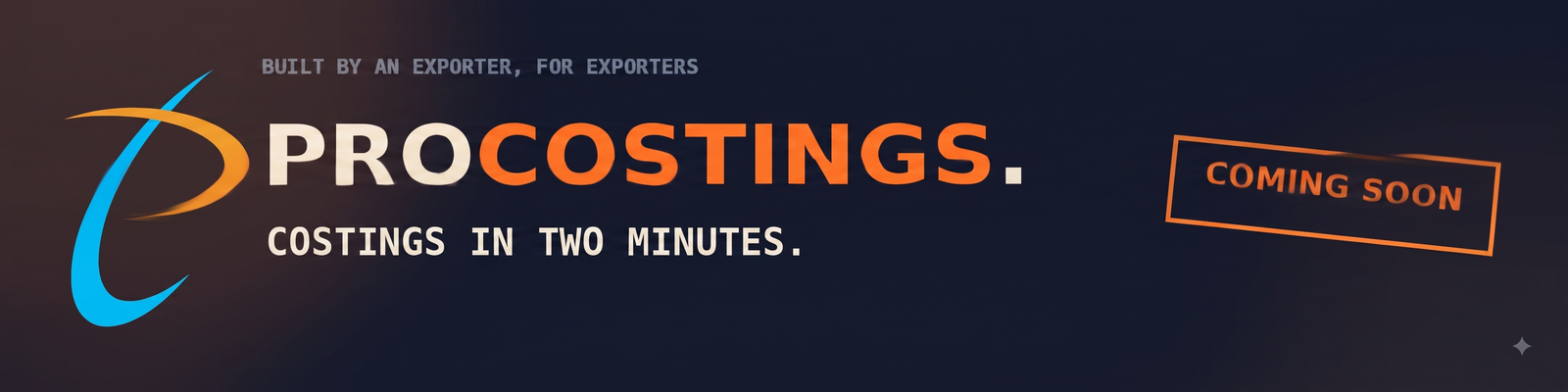 ProCostings — Costings in two minutes
